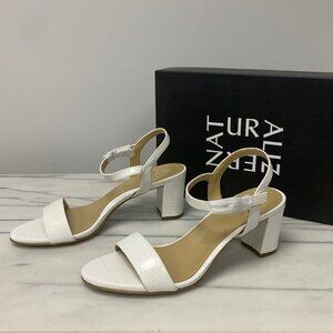 Naturalizer Bristol White Crocodile Heeled Sandal